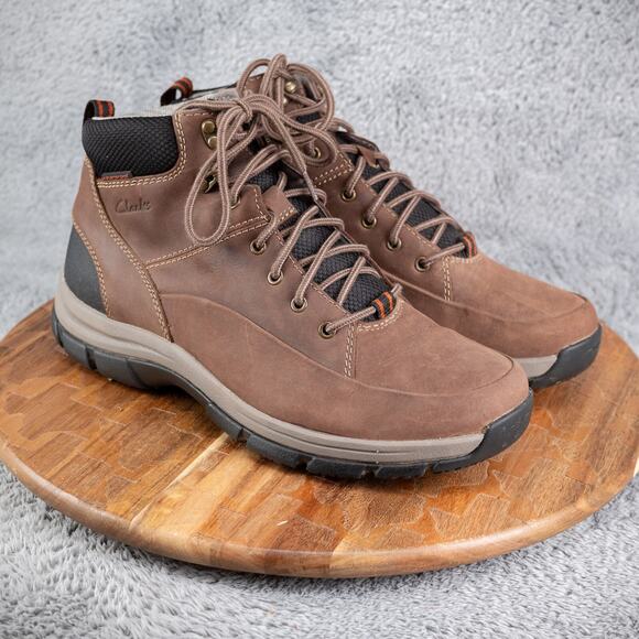Men's Clarks Walpath Mid Oxford Leather Waterproof Boot Size 10